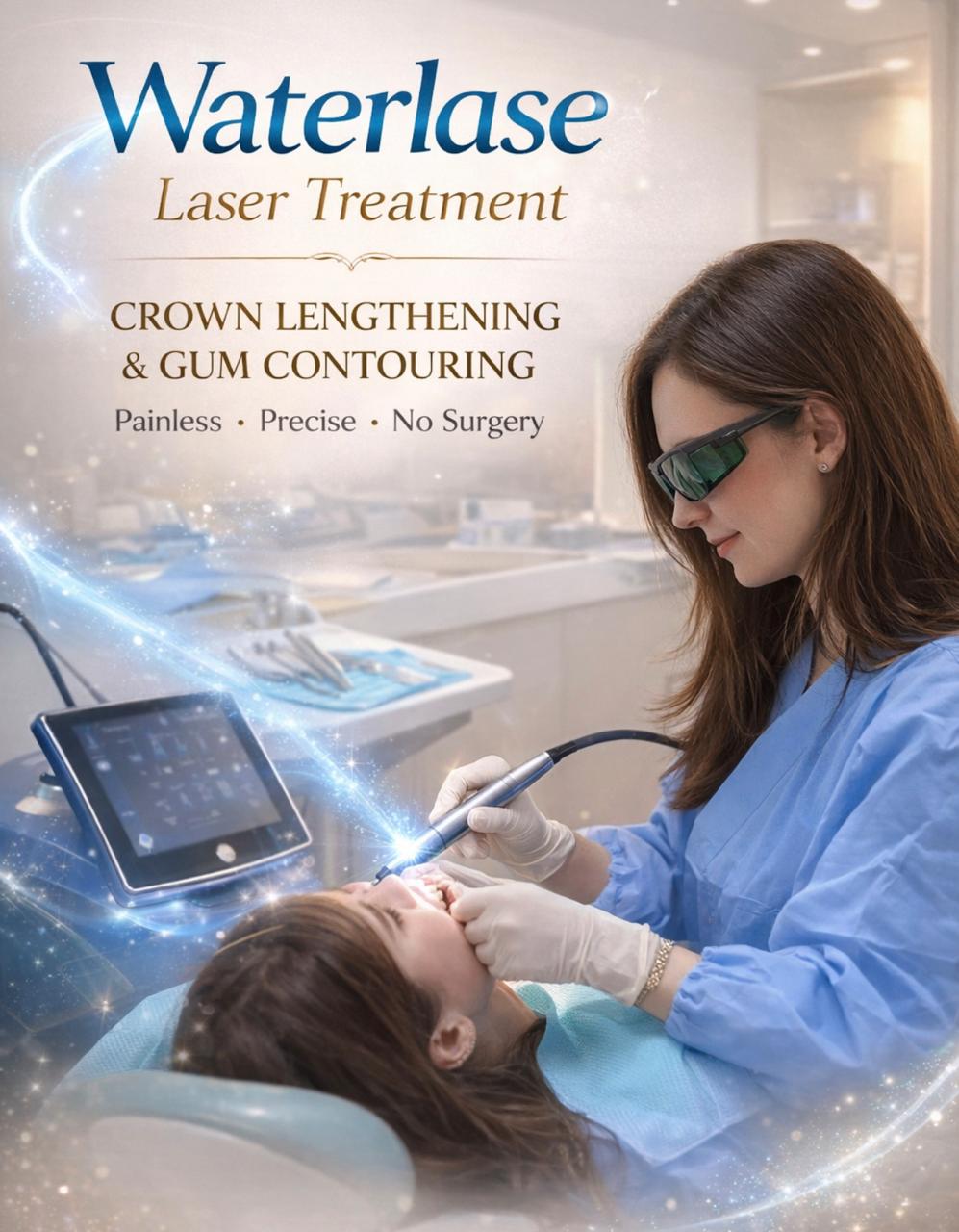 Waterlase laser crown lengthening and gum contouring treatment
